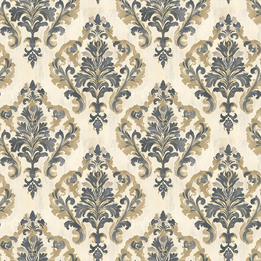Soft Ivory Damask Arabesque