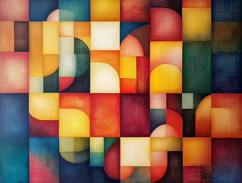 Warm Mosaic Blocks Artistic