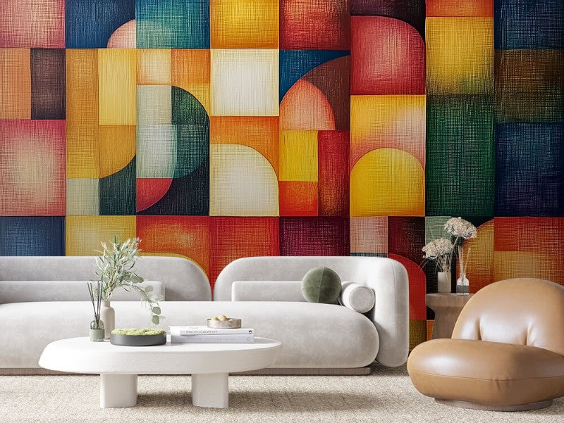 Warm Mosaic Blocks Artistic