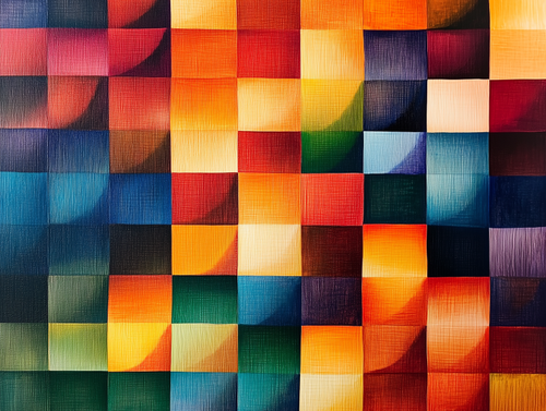 Vibrant Pixel Grid Artistic