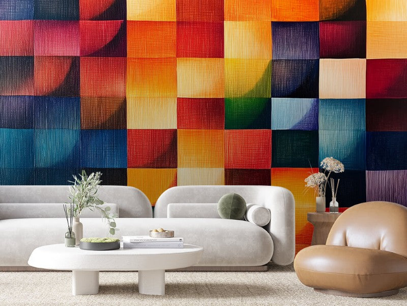 Vibrant Pixel Grid Artistic