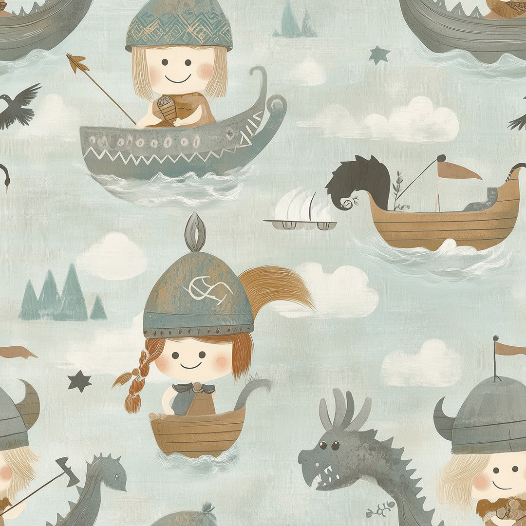 Sretni mali viking u moru