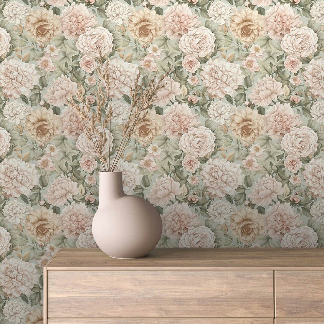 Mint Rose Vintage Floral