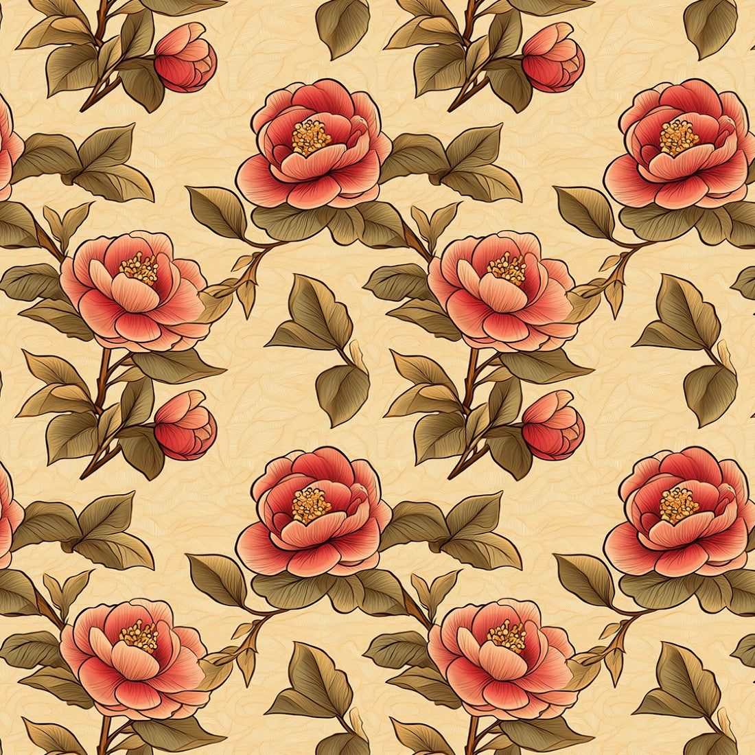 Retro Rose Classic Floral