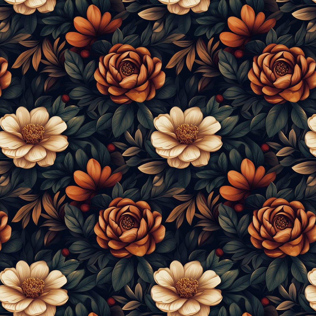 Vintage Rose Noir Floral