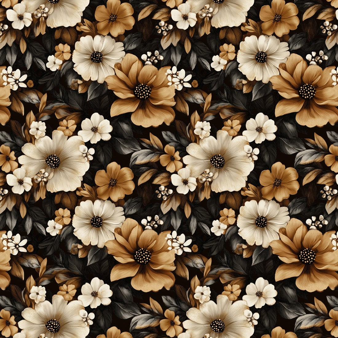 Golden Contrast Floral