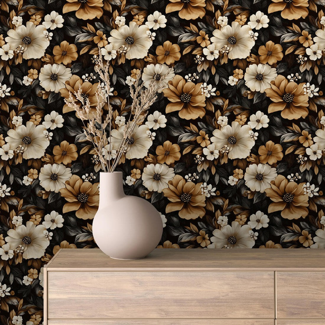 Golden Contrast Floral