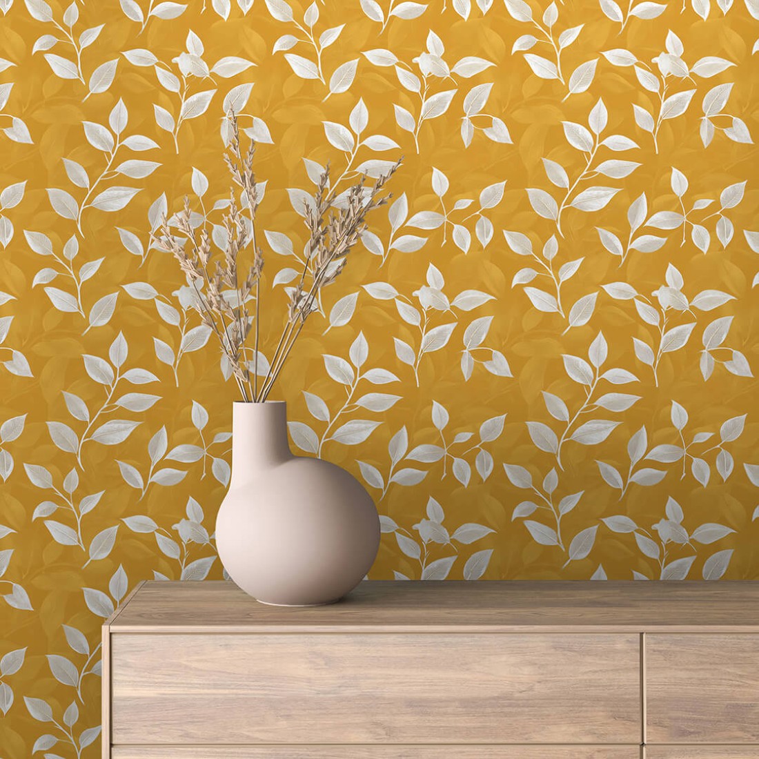 Mustard Leaf Pattern Floral