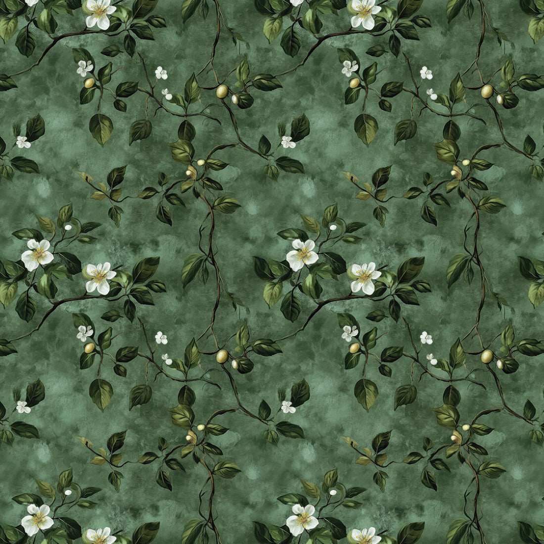 Deep Olive Garden Floral