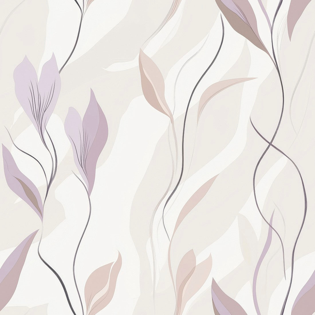 Minimal Violet Waves Floral