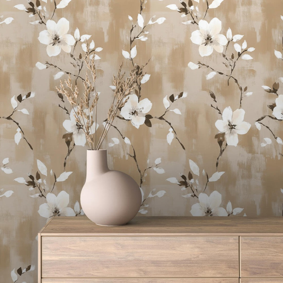Beige Sakura Garden Floral