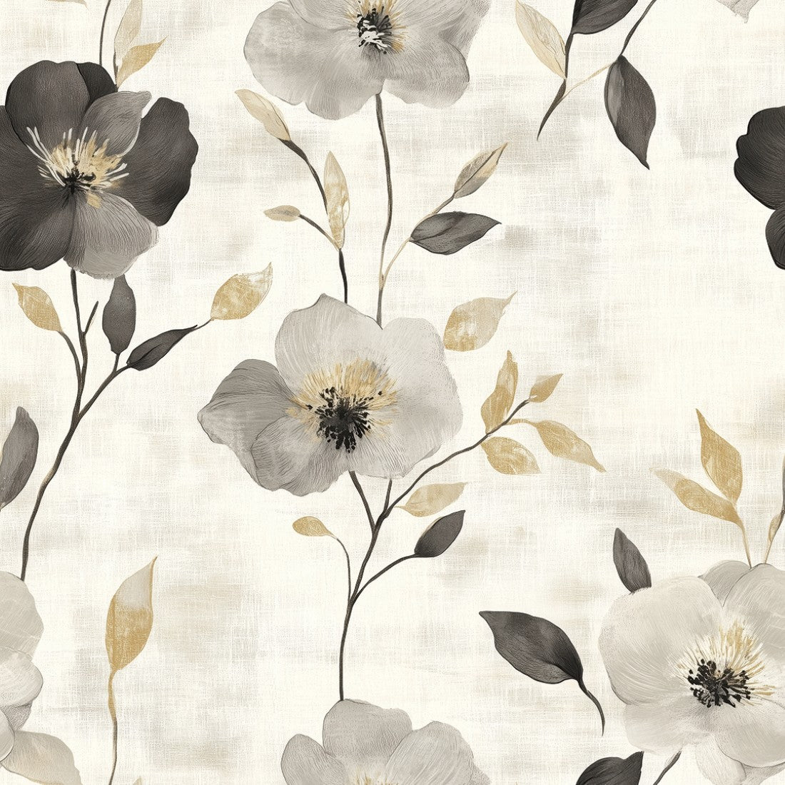 Classic Beige Gold Floral