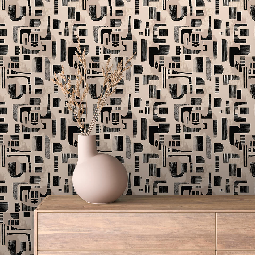 Beige Cubic Grid Geometric