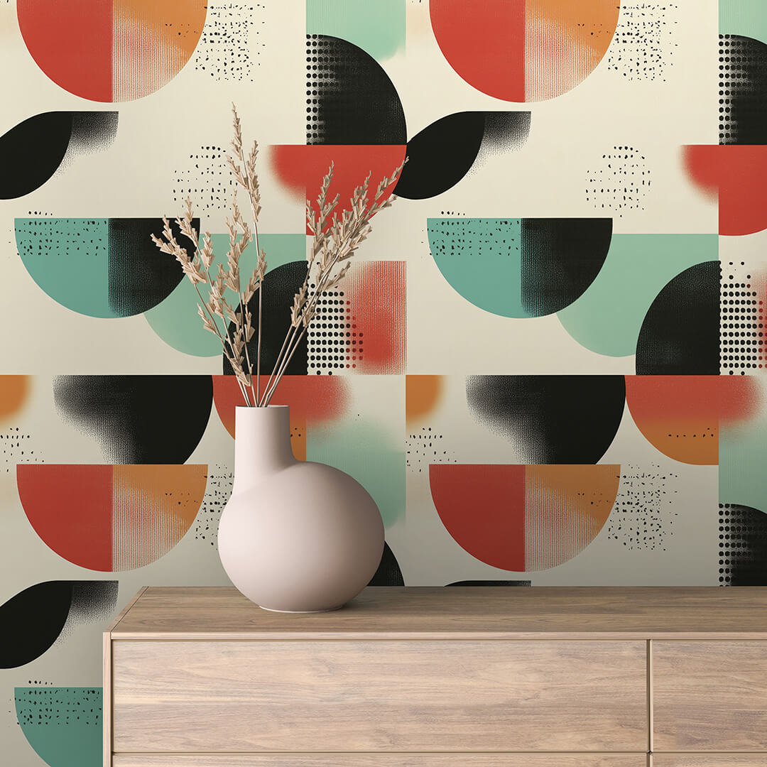 Retro Half Circle Geometric