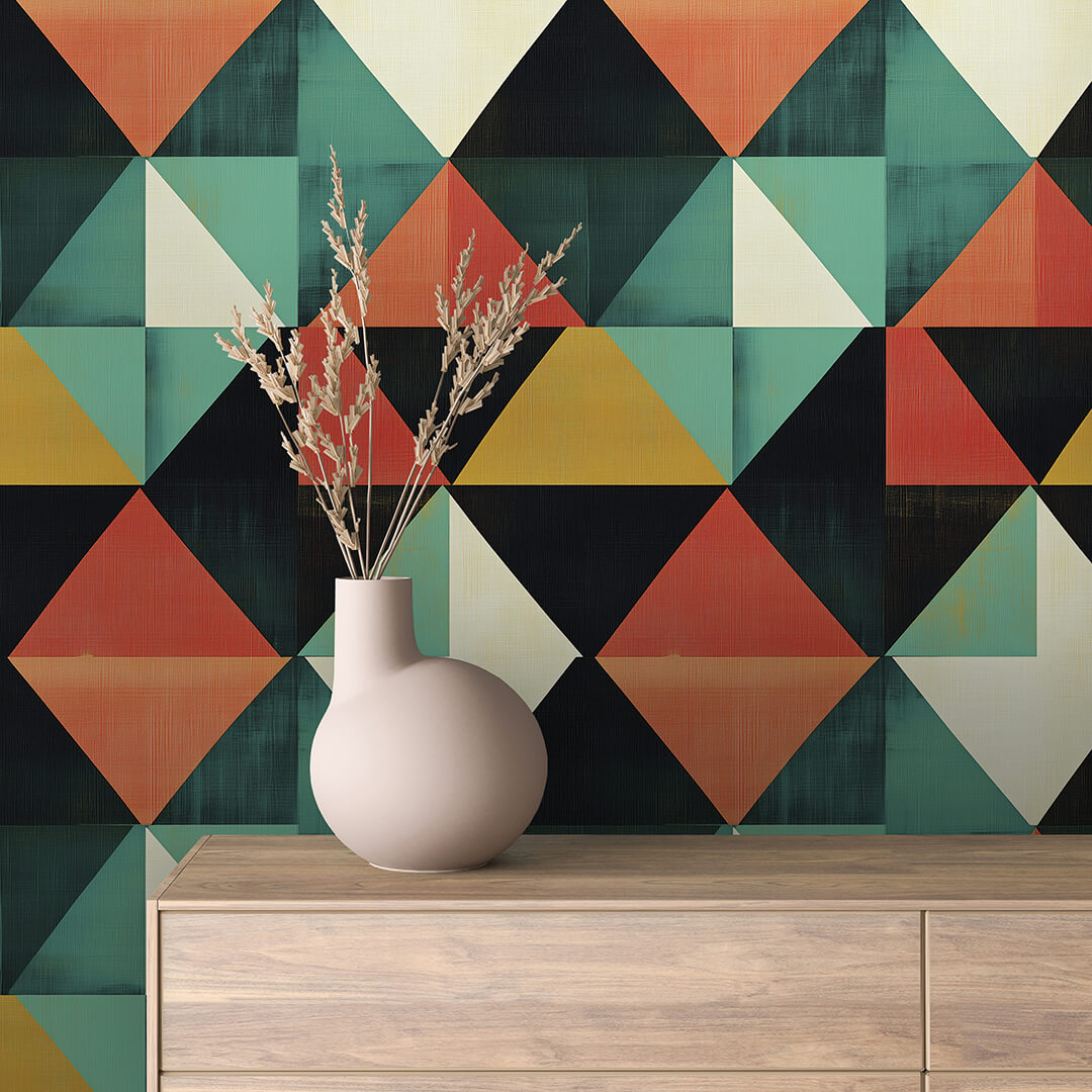 Multicolor Triangle Prism Geometric