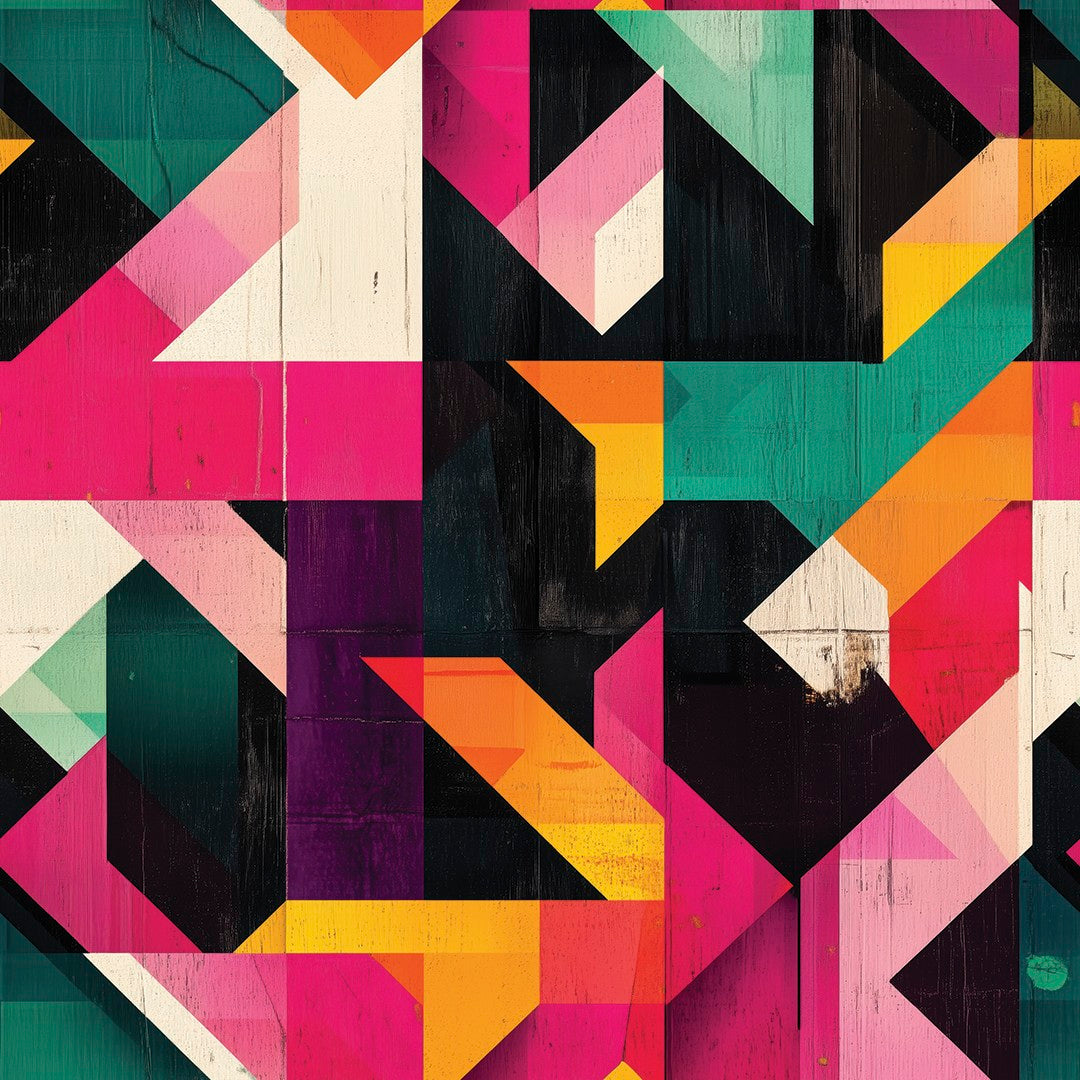 Neon Block Fusion Geometric