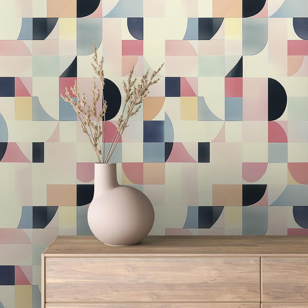 Soft Pastel Columns Geometric