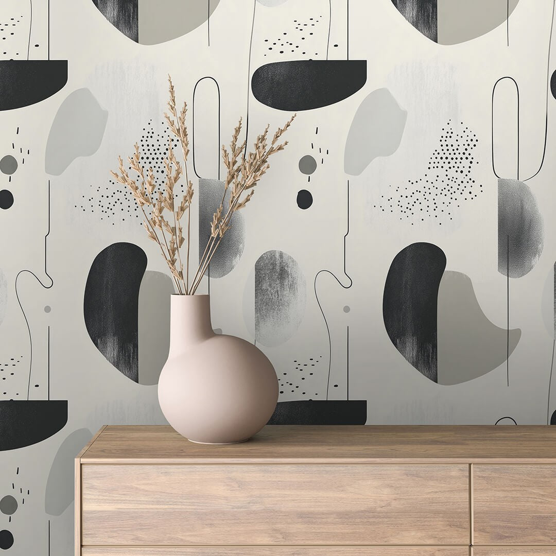 Grey Dot Abstract Geometric