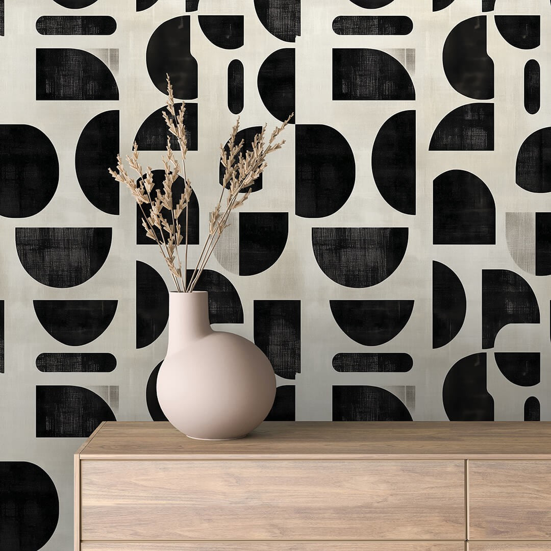 Monochrome Curve Pattern Geometric