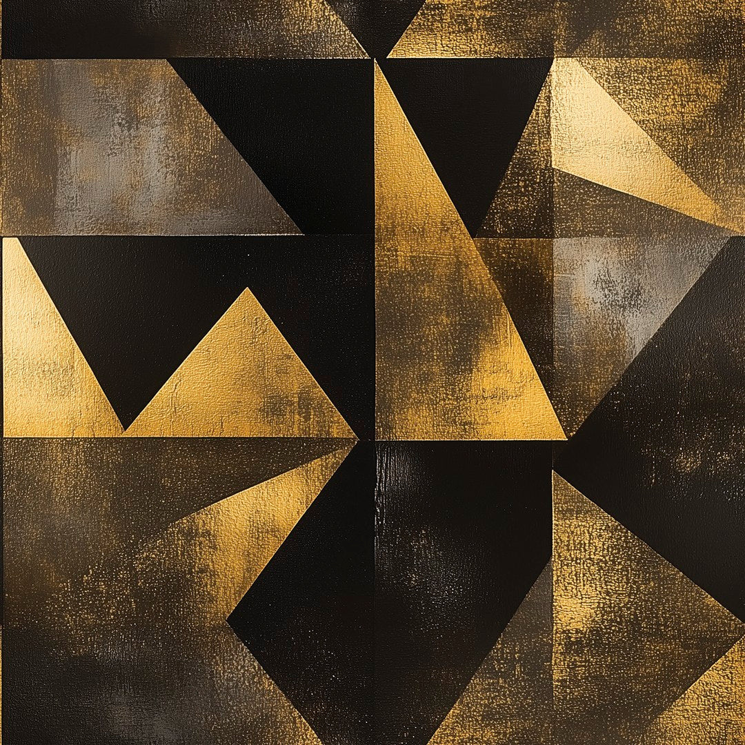 Gold Triangle Prism Geometric
