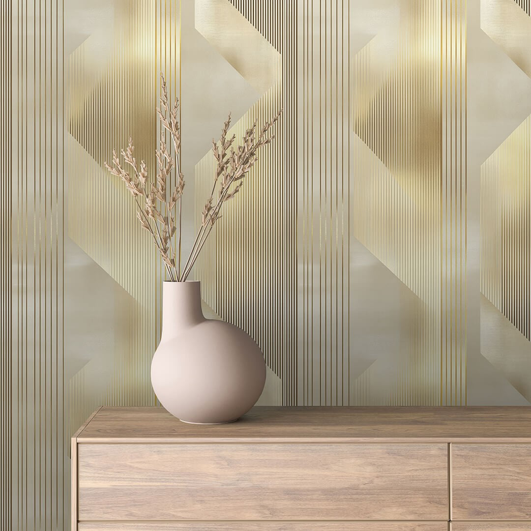 Champagne Line Structure Geometric