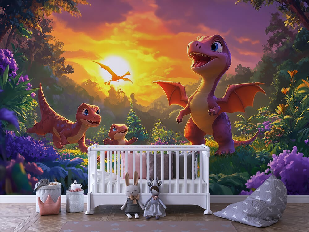 Dinosaurus u zalasku sunca