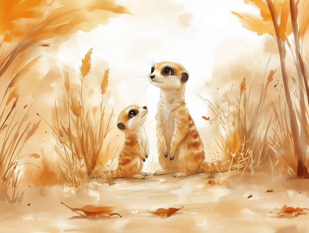 Lemur i mladunče u zlatnoj savani
