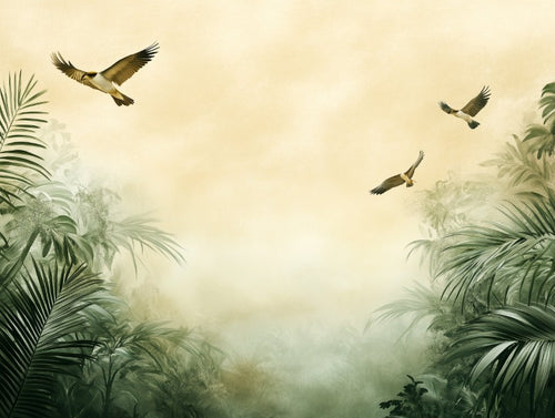 Soft Palm Birds Landscape