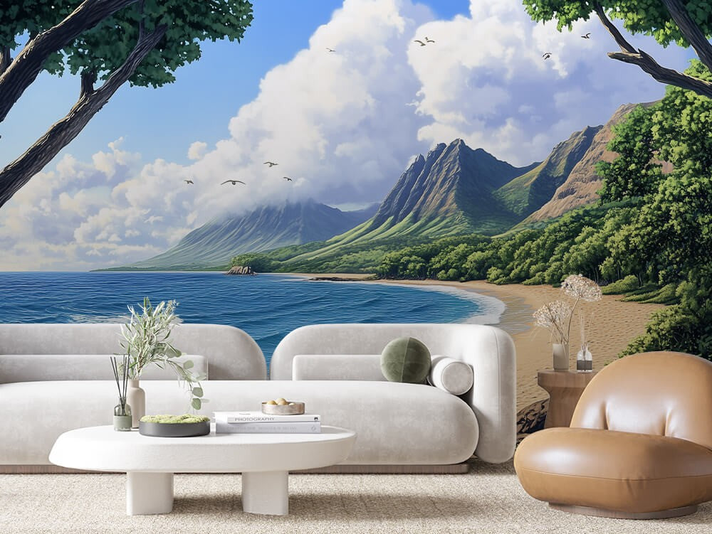 Blue Coast Beach Landscape