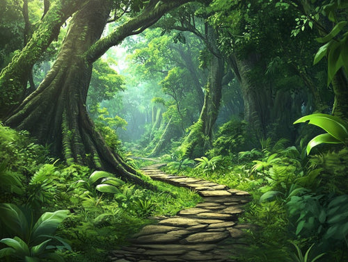 Jungle Stone Path Landscape