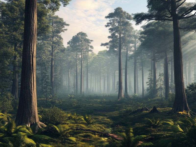 Pine Forest Mist Landscape