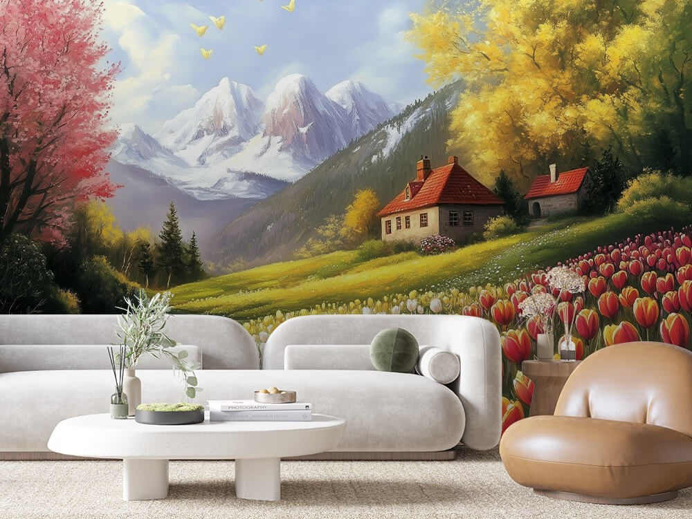 Spring Tulip Valley Landscape