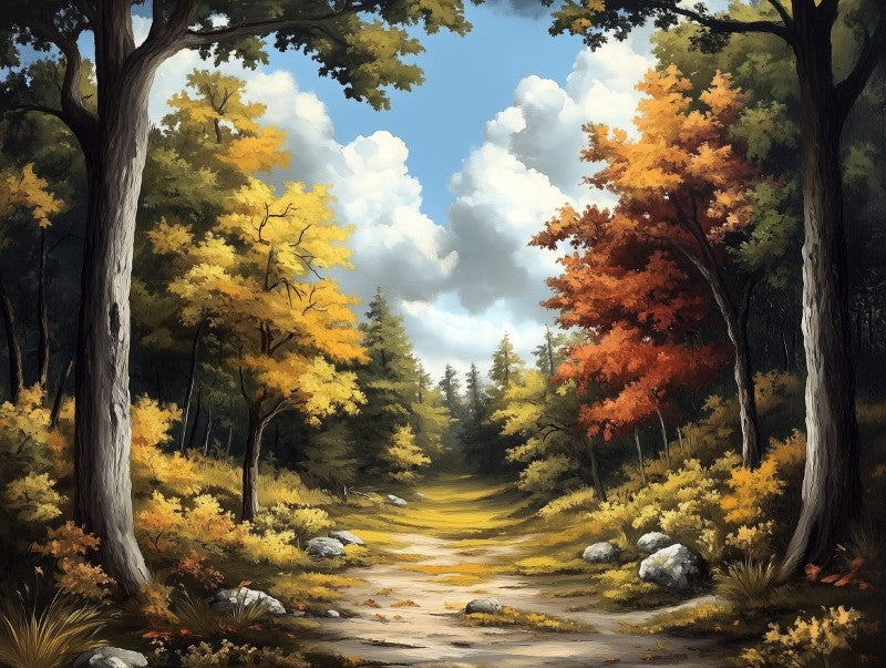 Golden Autumn Path Landscape