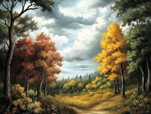 Autumn River Valley Landscape