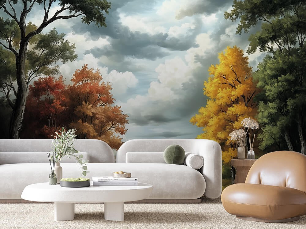 Autumn River Valley Landscape
