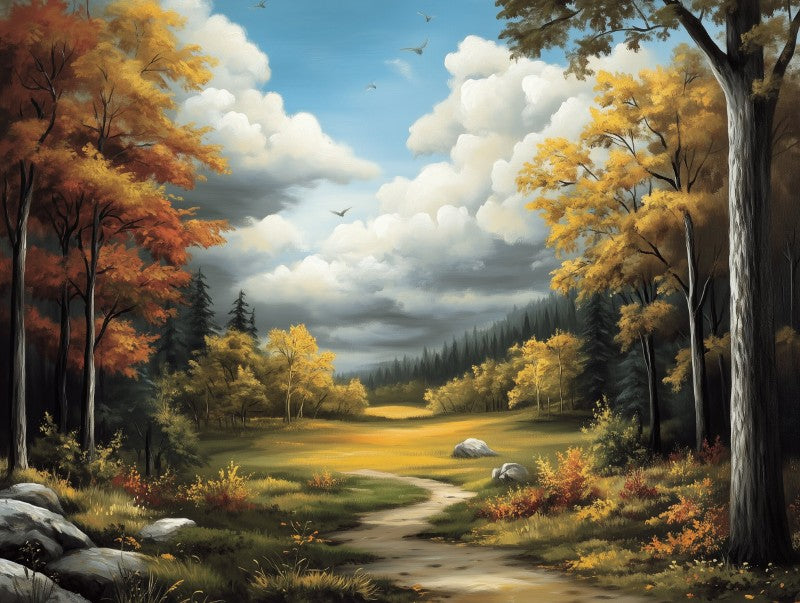 Countryside Autumn Road Landscape