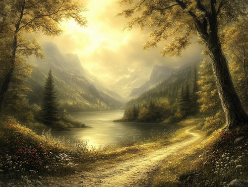 Golden Forest Path Landscape