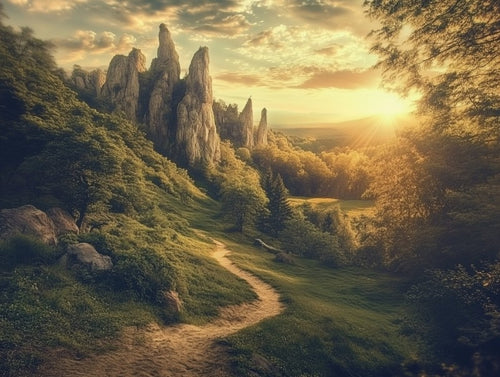 Mountain Sunset Trail Landscape