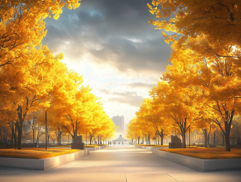 Golden Tree Avenue Landscape