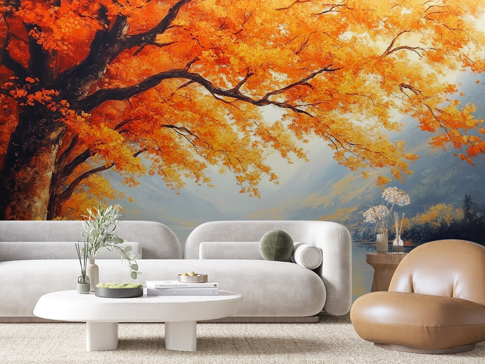 Autumn Lake Glow Landscape