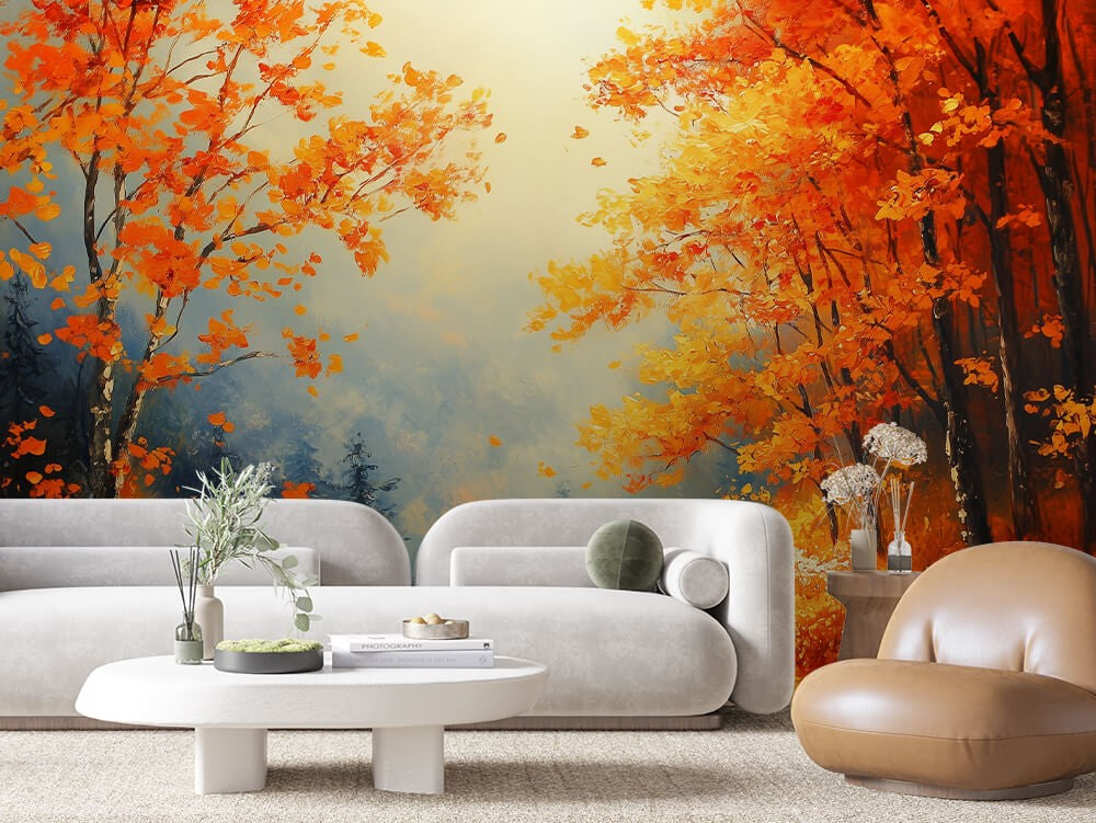 Warm Autumn Forest Landscape