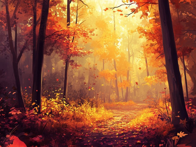 Sunset Forest Light Landscape