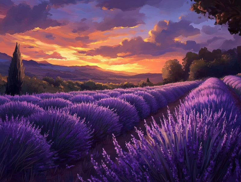 Purple Lavender Landscape
