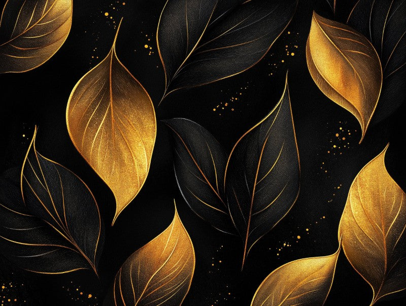 Elegant Gold Leaves Flow