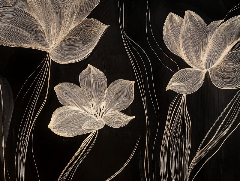 Minimal Floral Leaves Line