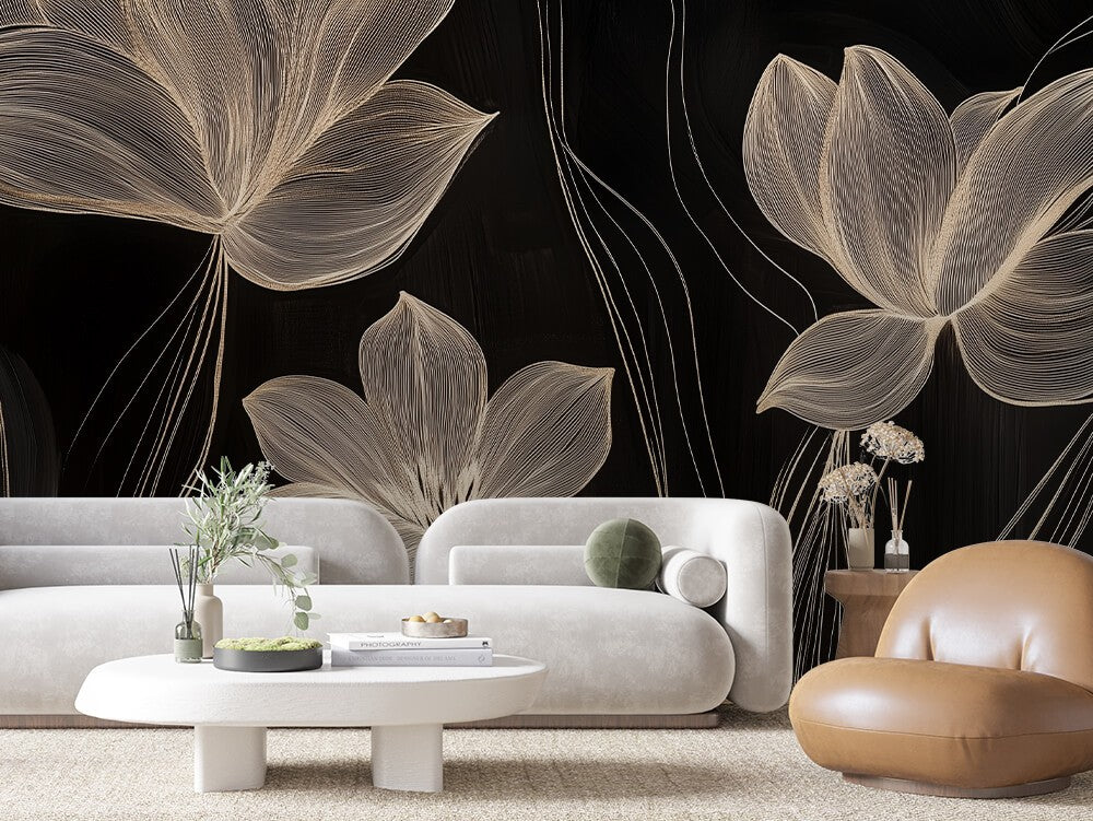 Minimal Floral Leaves Line
