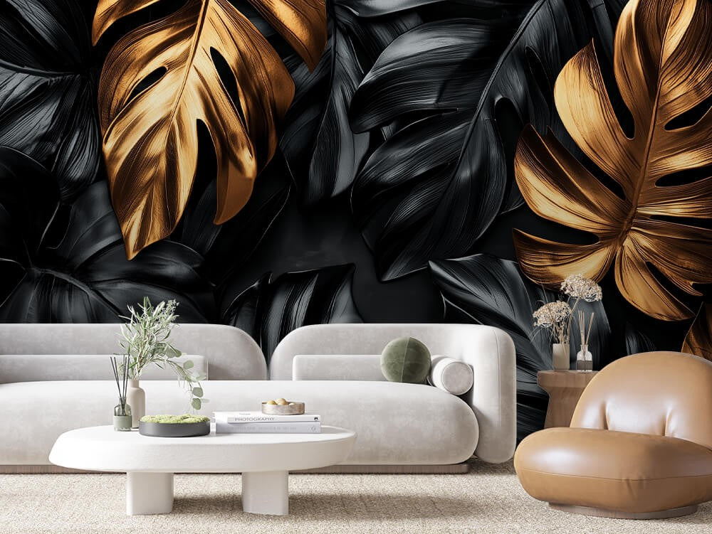 Black Gold Leaves Contrast