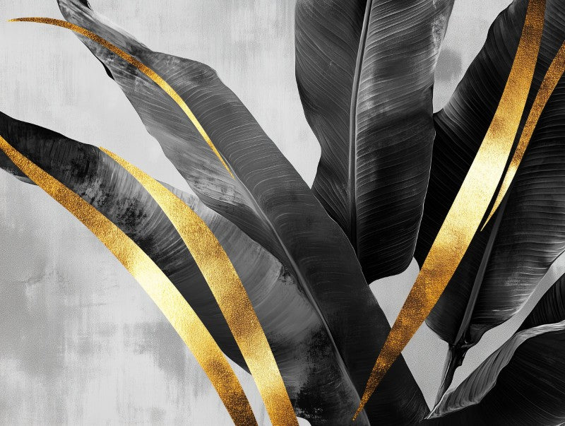 Abstract Gold Leaves Lines