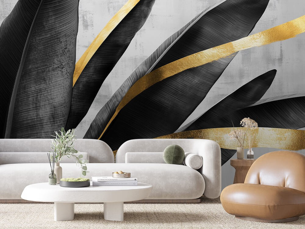 Minimal Leaves Gold Accent