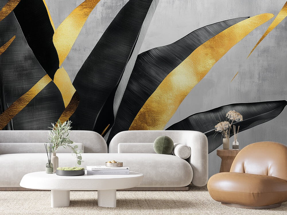 Soft Grey Leaves Pattern